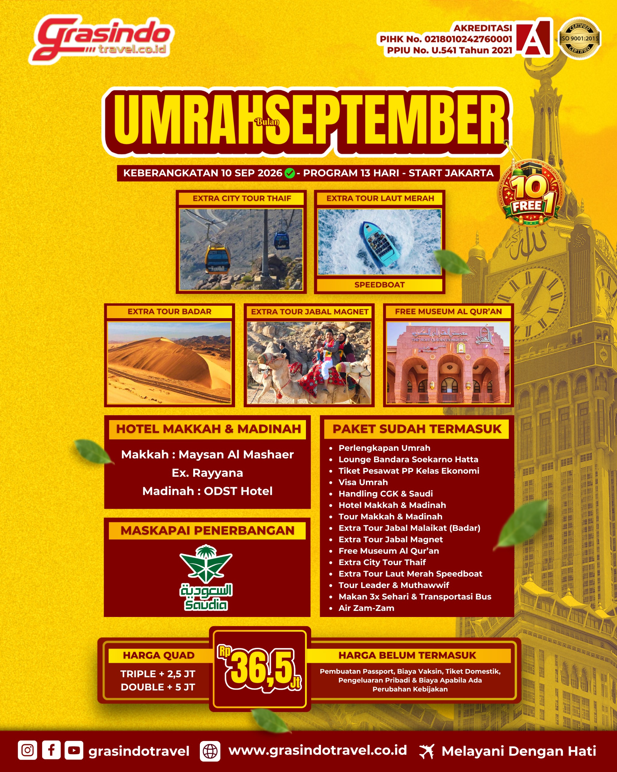 Umrah Extra Thaif, Badar, Jabal Magnet, Museum Al-Qur'an dan Laut Merah